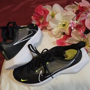 Nike Black and White Sneakers with Neon Accents